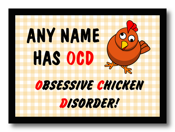 Funny Ocd Chicken Cream Personalised Dinner Table Placemat