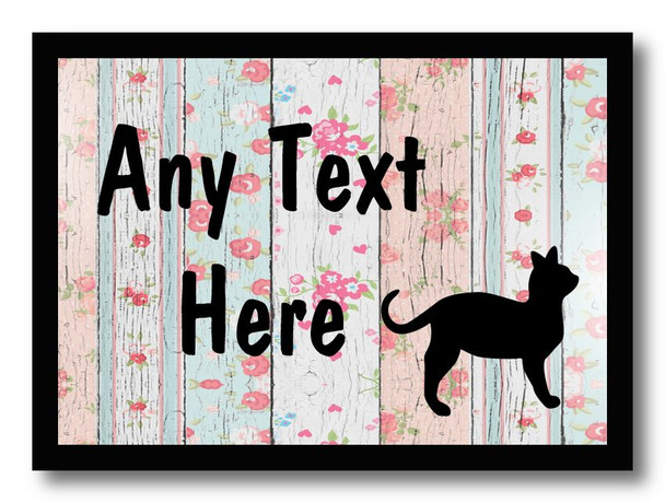 Cat Shabby Wood Personalised Dinner Table Placemat