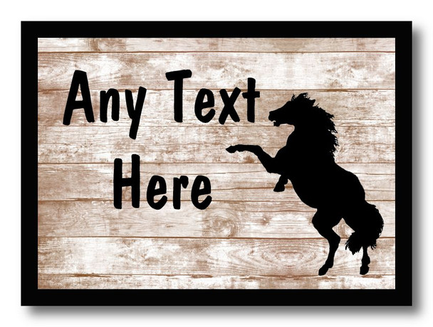 Stallion Horse Shabby Wooden Effect Personalised Dinner Table Placemat