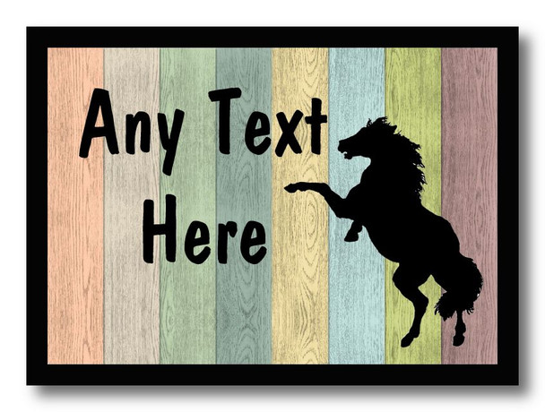 Pastel Wood Stallion Horse Personalised Dinner Table Placemat