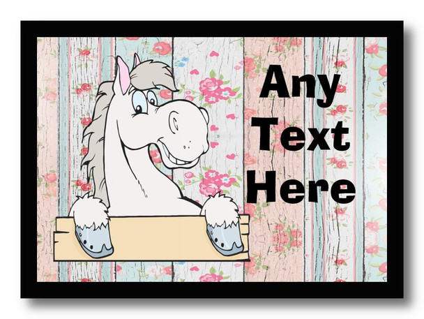 Grey Horse Floral Personalised Dinner Table Placemat