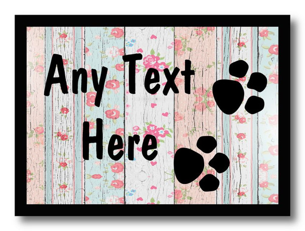 Paw prints Shabby Wood Personalised Dinner Table Placemat