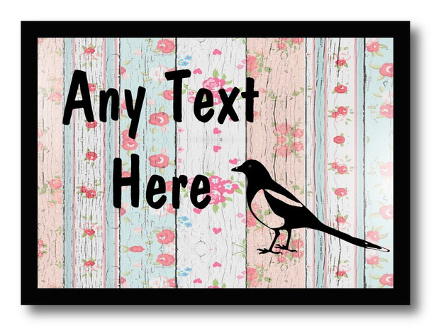Magpie Shabby Wood Personalised Dinner Table Placemat