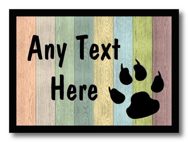 Pastel Wood Paw print Personalised Dinner Table Placemat