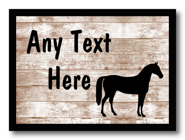 Pony Shabby Wooden Effect Personalised Dinner Table Placemat