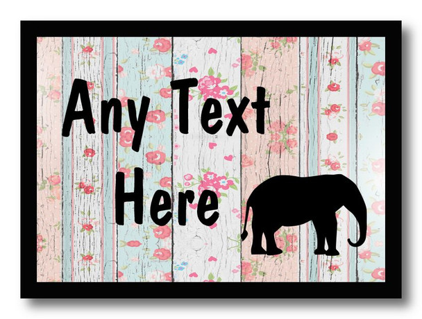 Elephant Shabby Wood Personalised Dinner Table Placemat