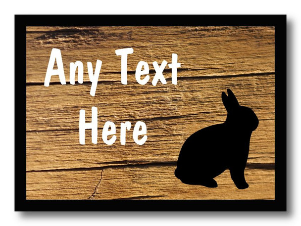 Cracked Wood Rabbit Personalised Dinner Table Placemat