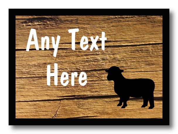 Cracked Wood Sheep Lamb Personalised Dinner Table Placemat
