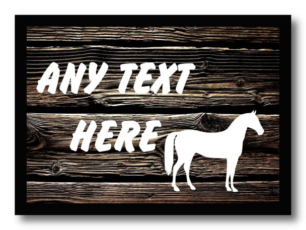 Dark Wood Horse Personalised Dinner Table Placemat