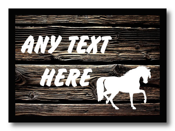 Dark Wood Trotting Horse Personalised Dinner Table Placemat