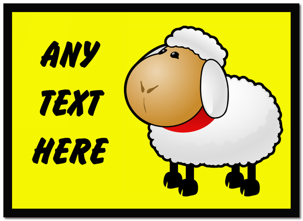 Cartoon Sheep Personalised Dinner Table Placemat