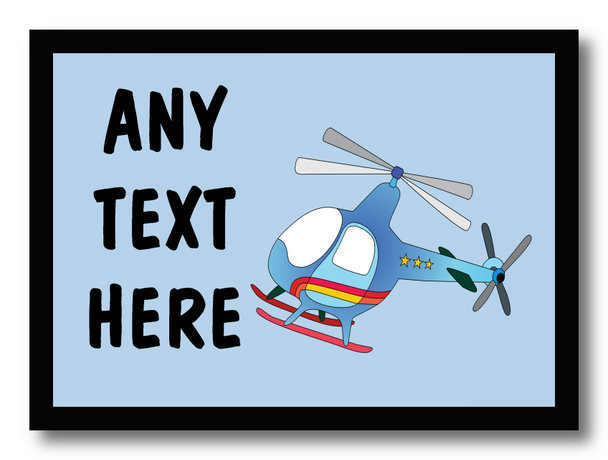 Blue Helicopter Personalised Dinner Table Placemat