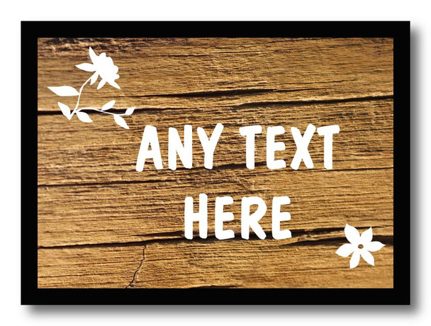 Wooden Effect Flowers Personalised Dinner Table Placemat