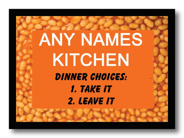 Funny Baked Beans Kitchen Personalised Dinner Table Placemat