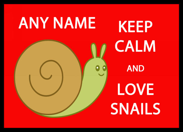 Keep Calm And Love Snails Personalised Dinner Table Placemat