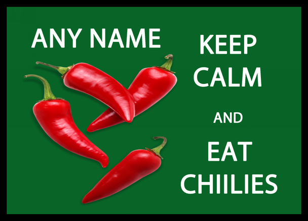 Keep Calm And Eat Chillies Personalised Dinner Table Placemat