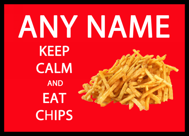 Keep Calm And Eat Chips Red Personalised Dinner Table Placemat