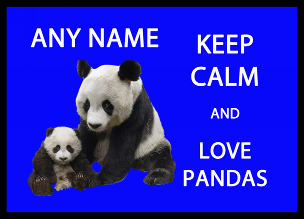 Keep Calm And Love Pandas Personalised Dinner Table Placemat