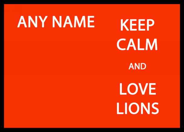 Keep Calm And Love Lions Personalised Dinner Table Placemat