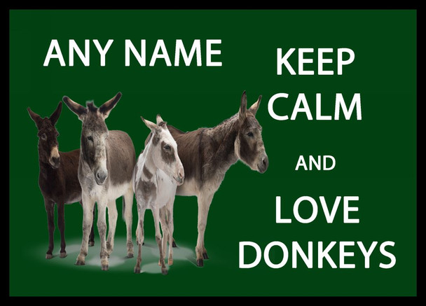 Keep Calm And Love Donkeys Personalised Dinner Table Placemat