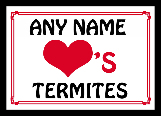 Love Heart Termites Personalised Placemat
