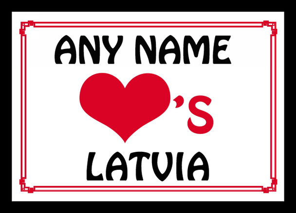 Love Heart Latvia Personalised Placemat