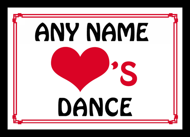 Love Heart Dance Personalised Placemat