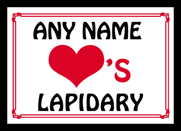 Love Heart Lapidary Personalised Placemat