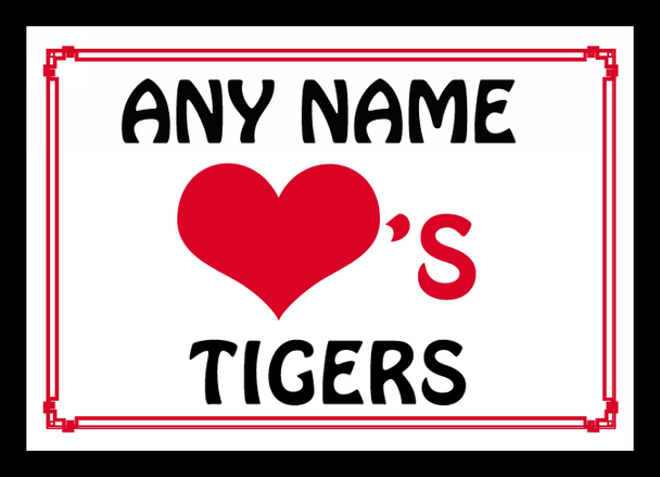 Love Heart Tigers Personalised Placemat