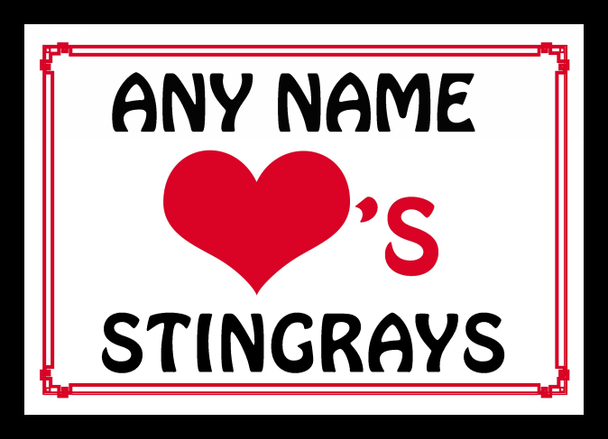 Love Heart Stingrays Personalised Placemat