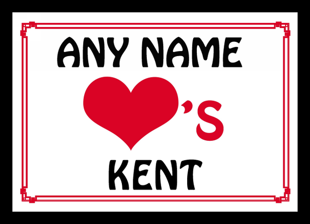Love Heart Kent Personalised Placemat