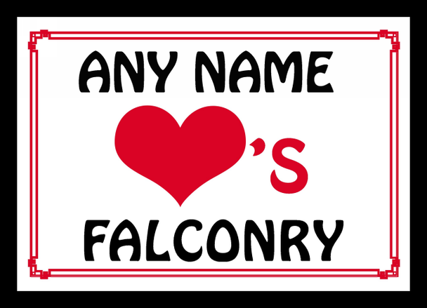 Love Heart Falconry Personalised Placemat