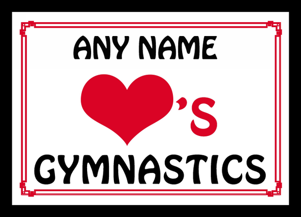 Love Heart Gymnastics Personalised Placemat