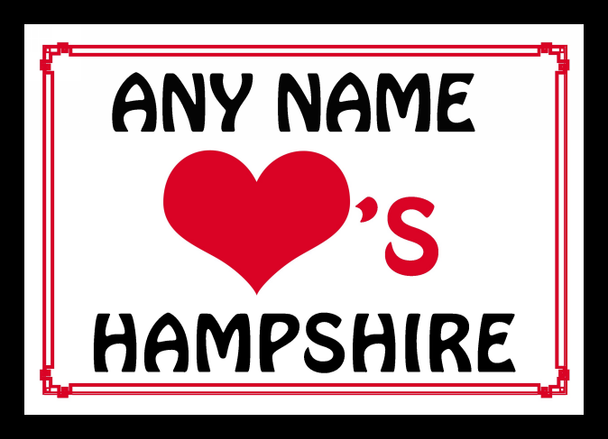 Love Heart Hampshire Personalised Placemat