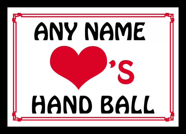 Love Heart Hand Ball Personalised Placemat