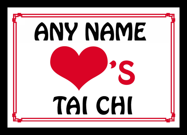 Love Heart Tai Chi Personalised Placemat