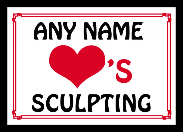 Love Heart Sculpting Personalised Placemat