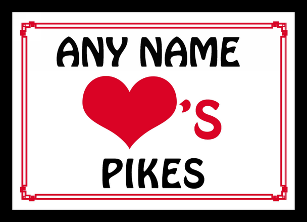 Love Heart Pikes Personalised Placemat