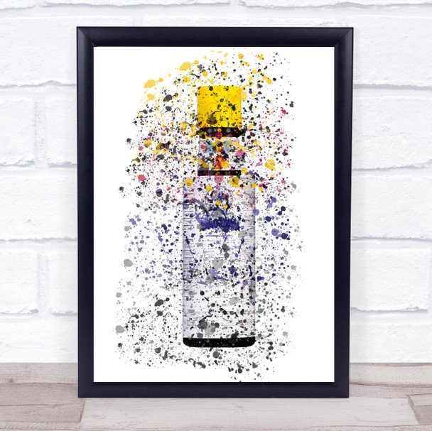 Watercolour Splatter Angostura Bitters Bottle Wall Art Print