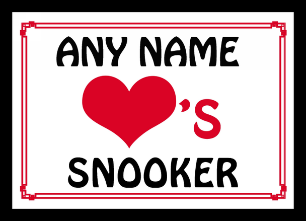 Love Heart Snooker Personalised Placemat