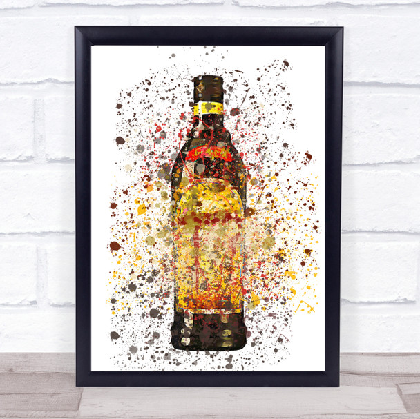 Watercolour Splatter Kahlua Coffee Liqueur Bottle Wall Art Print