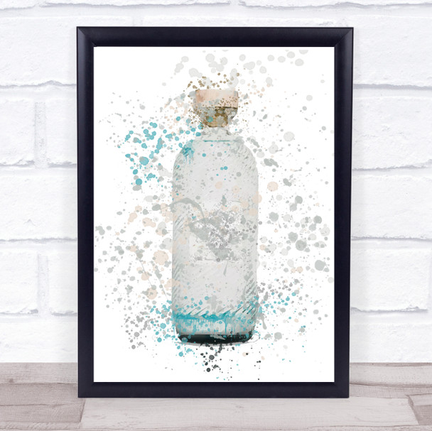 Watercolour Splatter Isle Of Harris Gin Bottle Wall Art Print