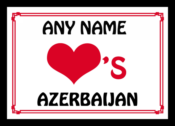 Love Heart Azerbaijan Personalised Placemat