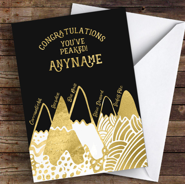 5 Peak Challenge Gold Style Congratulations Personalised Greetings Card