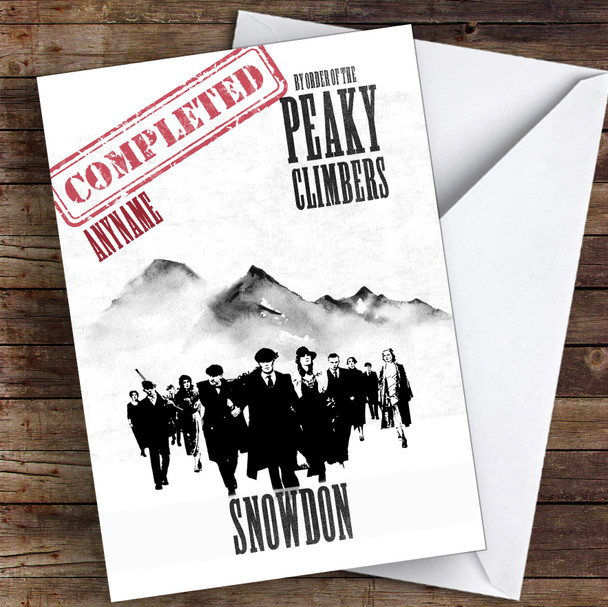 Snowdon Funny Peaky Completed Personalised Greetings Card