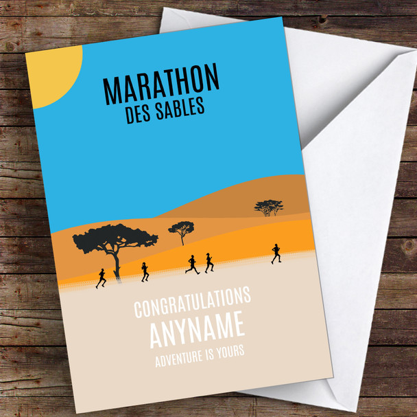 Marathon Des Sables Congratulations Personalised Greetings Card