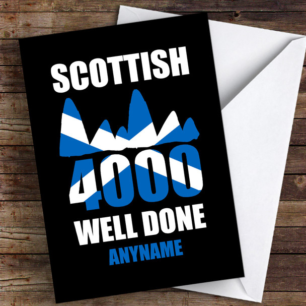 Scottish 4000 Challenge Well Done Personalised Greetings Card
