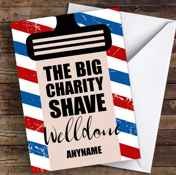 Big Charity Head Shave Well Done Personalised Greetings Card
