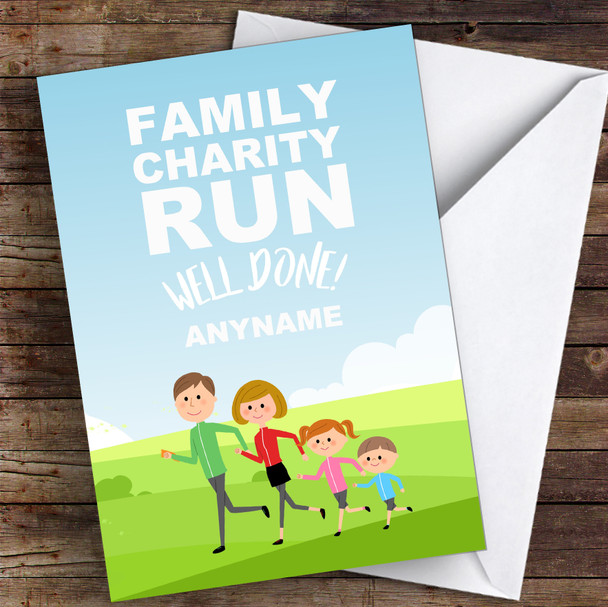 Family Charity Run Well Done Personalised Greetings Card