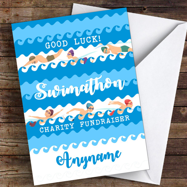 Swimathon Charity Fundraiser Good Luck Personalised Good Luck Card